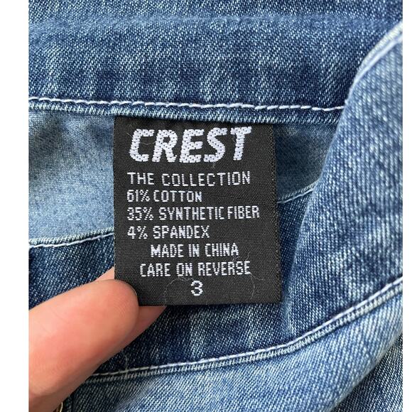 Y2K Denim Patchwork Capris Women's Size Small Midrise Stripe Paneled - Picture 5 of 9